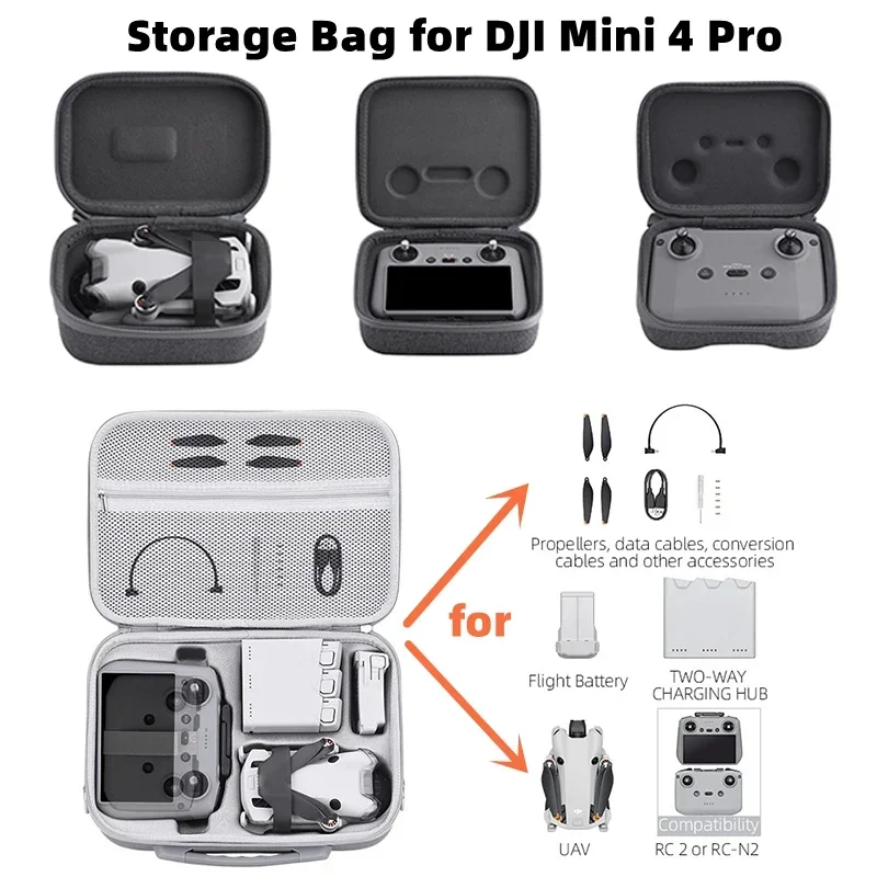 

Storage Bag for DJI Mini 4 Pro Remote Controller Drone Body Portable Carrying Case Handbag Smart Controller Accessories