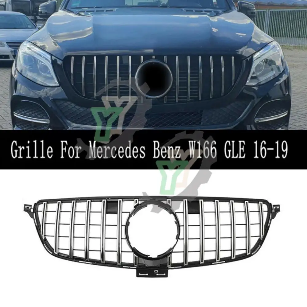 

GT Style Grill Front Bumper Grille Mesh Hood For Mercedes-Benz W166 GLE Class GLE350 GLE400 GLE500 2015 2016 2017 2018 2019