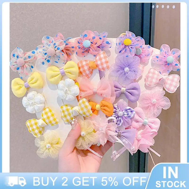 Children\'s Bow Hairpin Set Cute Princess Girl Broken Hair Bangs Clip Baby Cartoon Flower Hair Clips Hair Accessories Wholesale