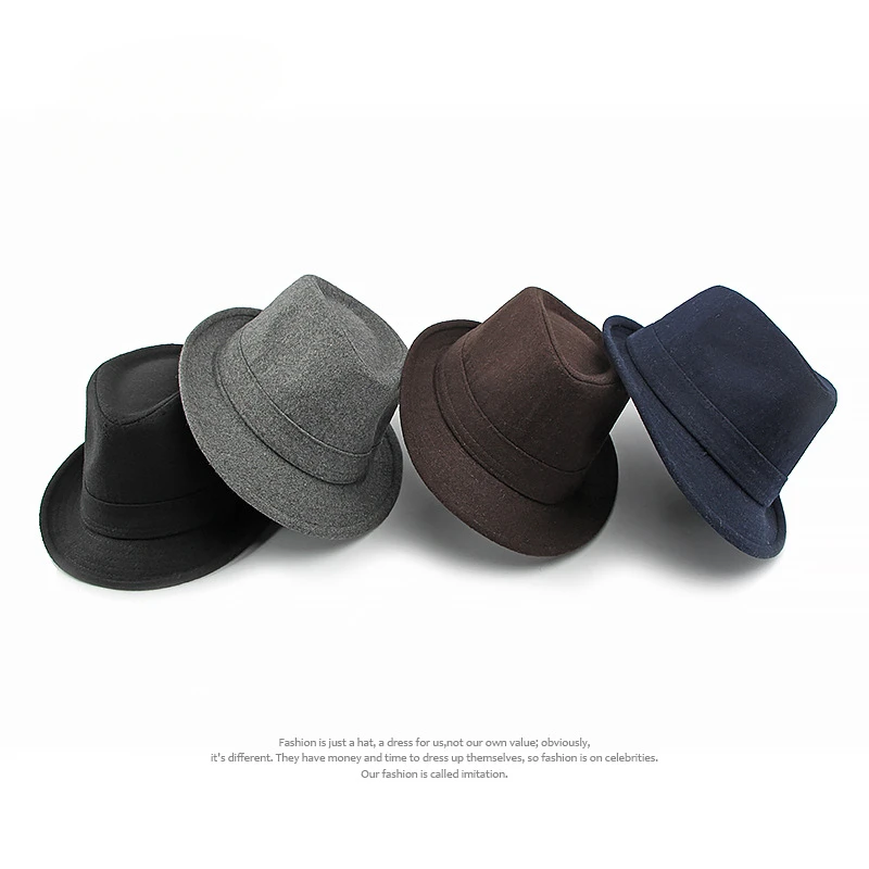 Autumn and Winter Franny Simple Hat Men and Women British Retro Jazz Hat Gentleman Woolen Fedoras