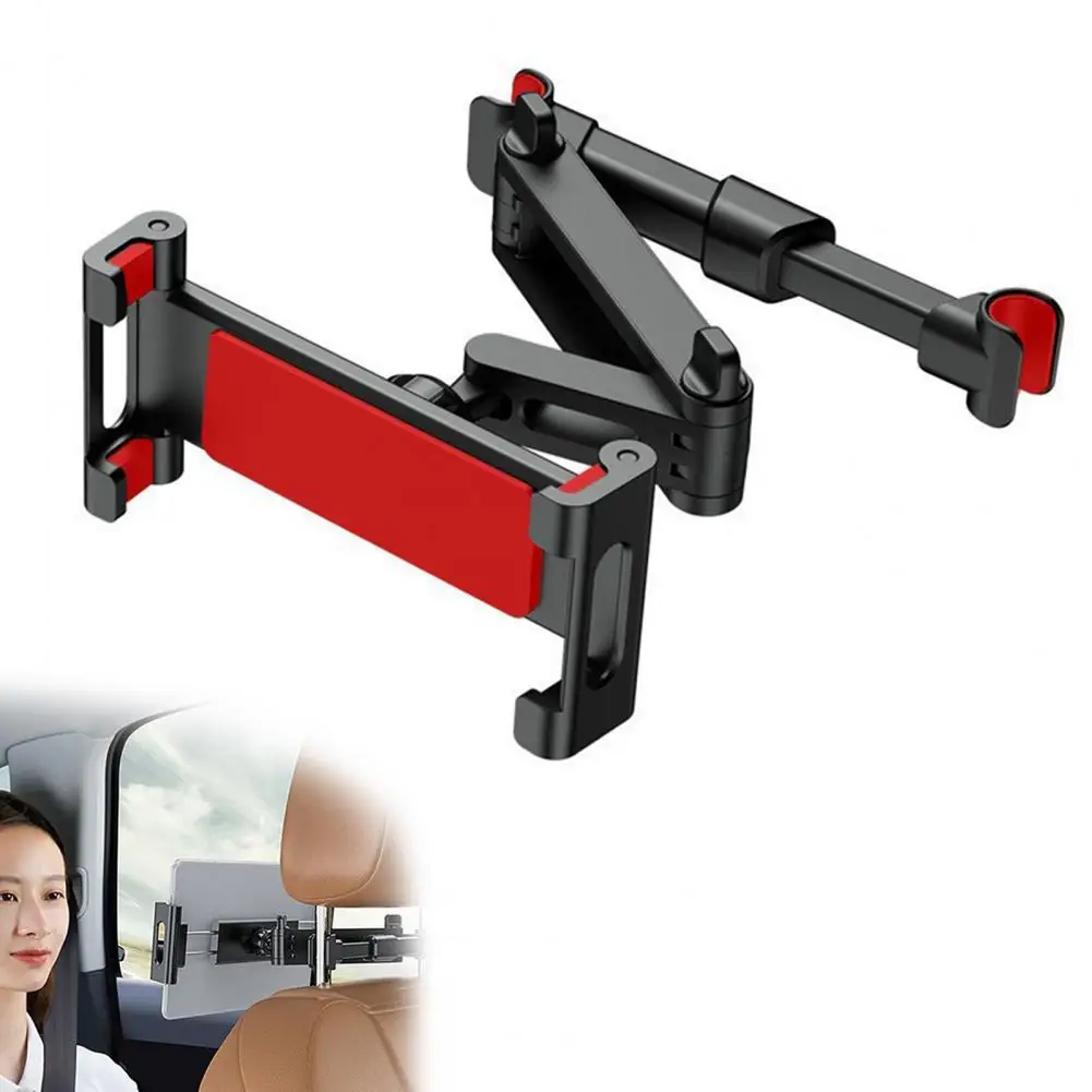 

Car Phone Holder Backseat Headrest Mount Heavy-Duty Tablet Phone Stand with Metal Lock & Silicone Grips Extendable Car Accessory
