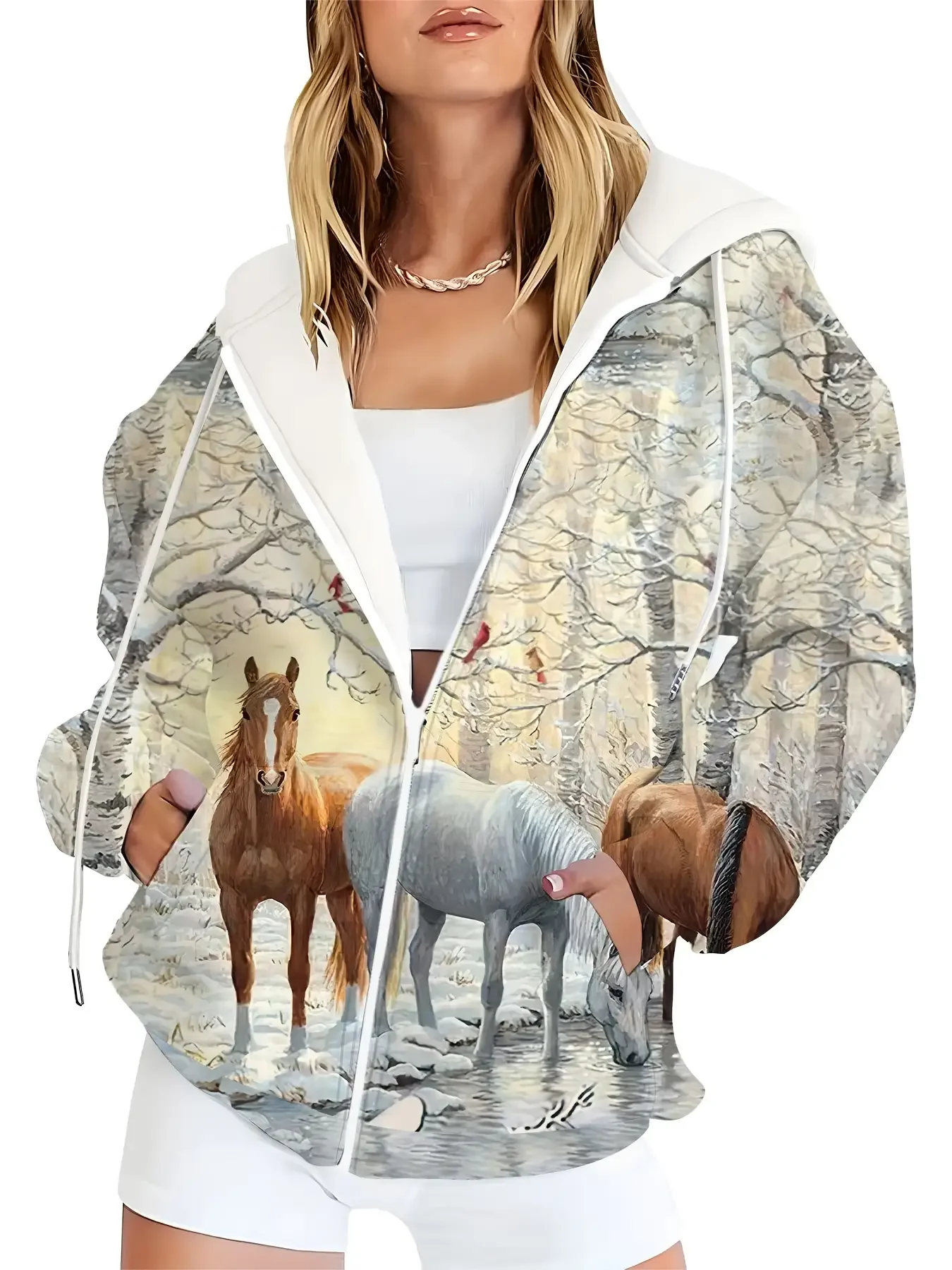 هودي نسائي جديد بسحاب لعيد الميلاد لعام 2026، كاجوال، عصري، وسهل الارتداء #2