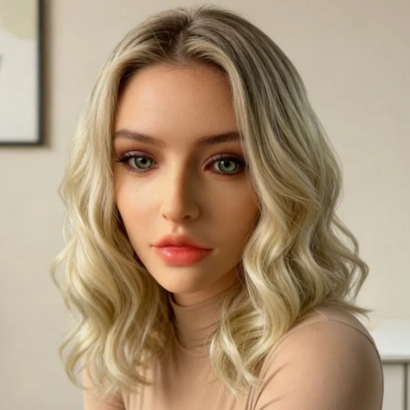 

Синтетические парики с темными корнями и омбре, светлые блондиранные, с кружевной передней частью, предварительно выщипанные, с эффектом «волна», 13x4, HD-кружево, термостойкие