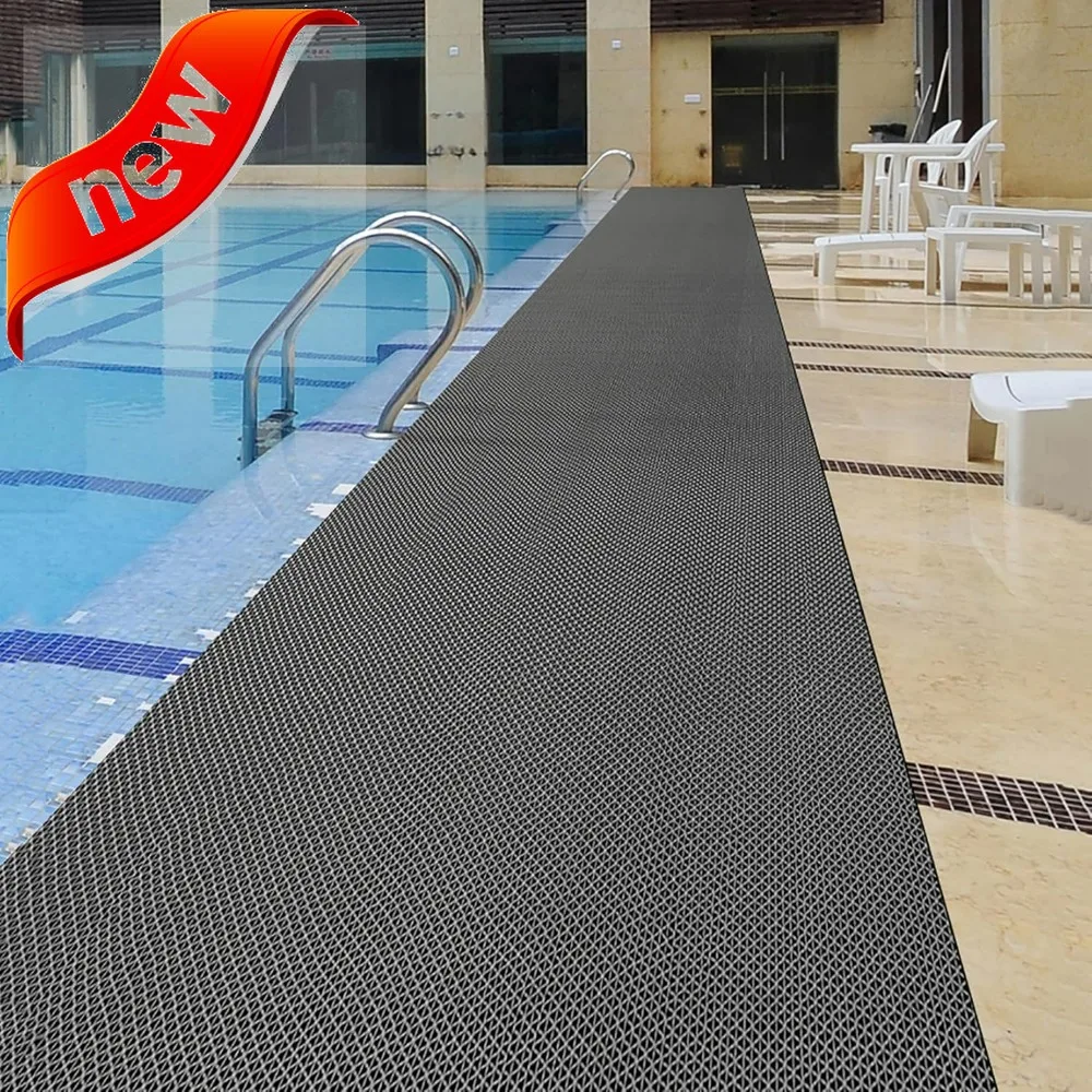 

Heavy-Duty Non-Slip PVC Bathroom Mats, 3x20 Ft, Commercial Grade with Drainage and Anti-Fatigue Features