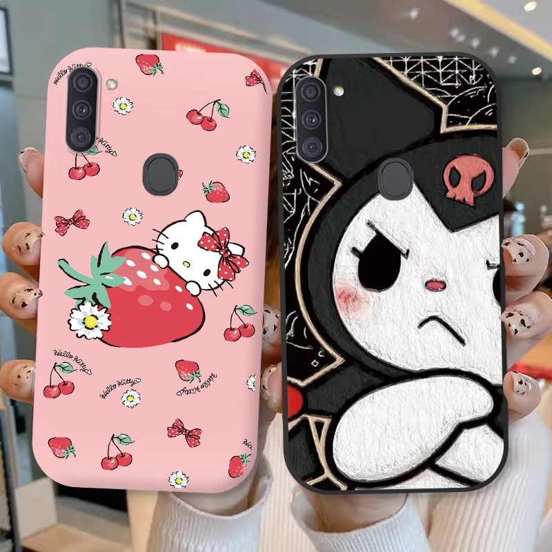 For Samsung Galaxy A11 M11 Phone Case My Melody Kuromi Capa Shell Cute Cartoon Soft Silicone Fundas For Samsung A 11 Coque Bags