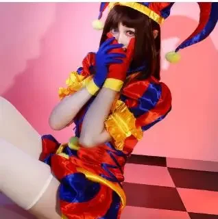 

Costumes de jeu de rôle Anime The Amazing Digital Circus, costumes de cosplay Pomni, uniforme de clown exquis