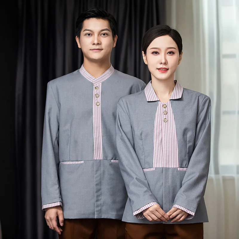 

Рабочая одежда для уборки в отелях и гостевых домах, с длинными рукавами, для персонала по управлению недвижимостью и уборочного персонала, осень-зима.