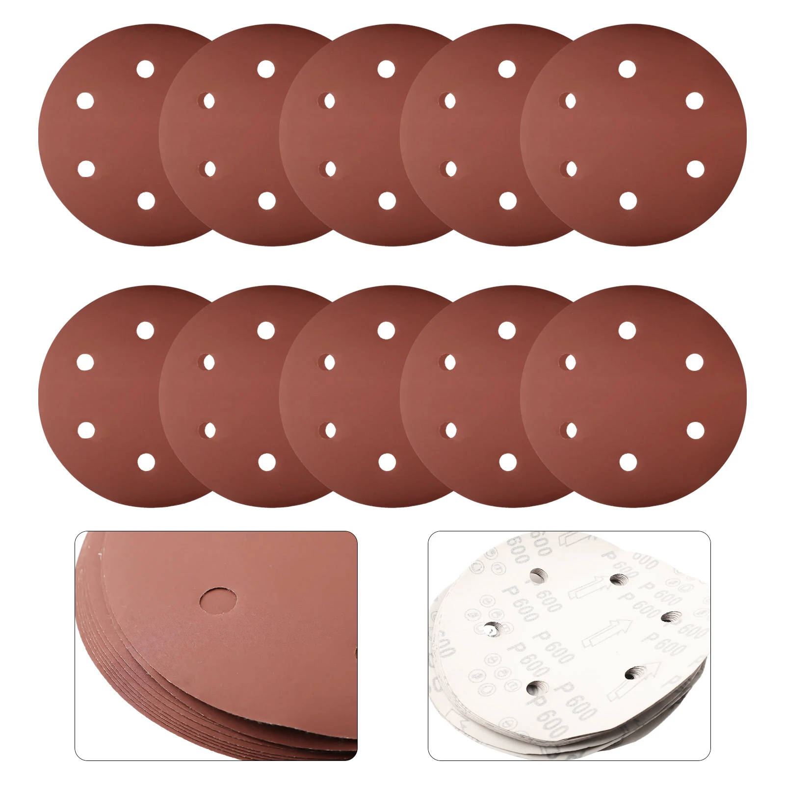 10pc 9Inch 225mm Sandpaper 6 Hole Round Sandpaper Disk Sander Disc 40-2000grit Hook And Loop Sanding Grinding Disc Abrasive Tool