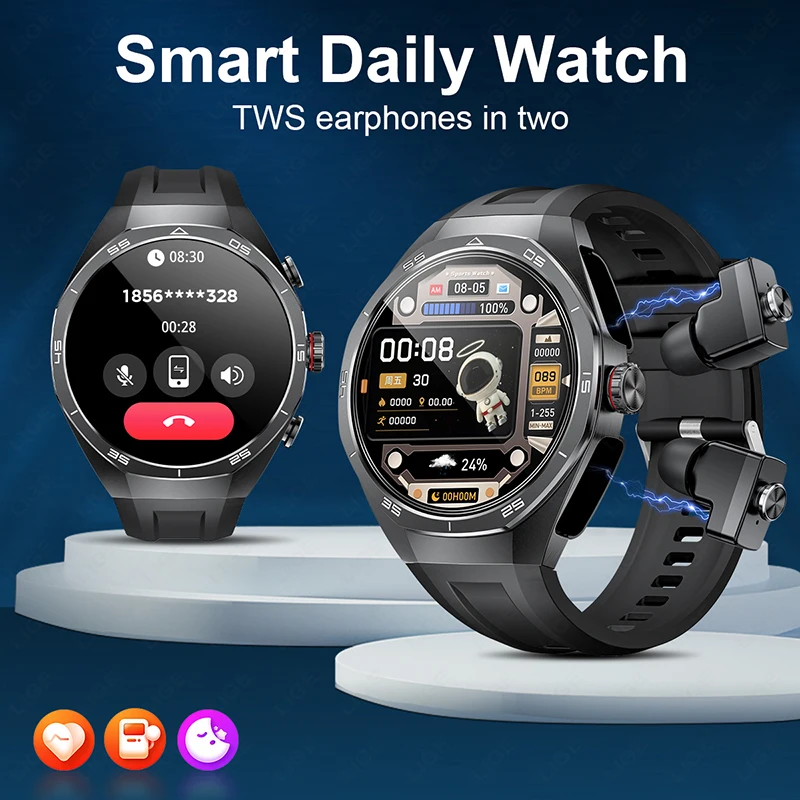 

Choice LIGE Smart Watch 2-in-1 Music Playback Smart watch IP67 Waterproof Sports 400mAh Battery smart watchs for men Android IOS