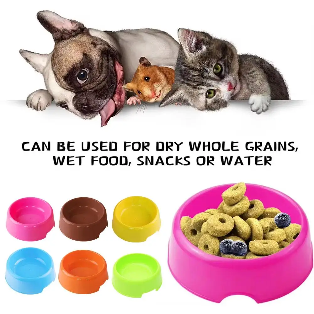 Cute Multi-Purpose Candy Color Plastic Dog Bowls Feeding Supplies Puppy Food Dog Cat Water Feeding Pet Feeder Bowls D5E0