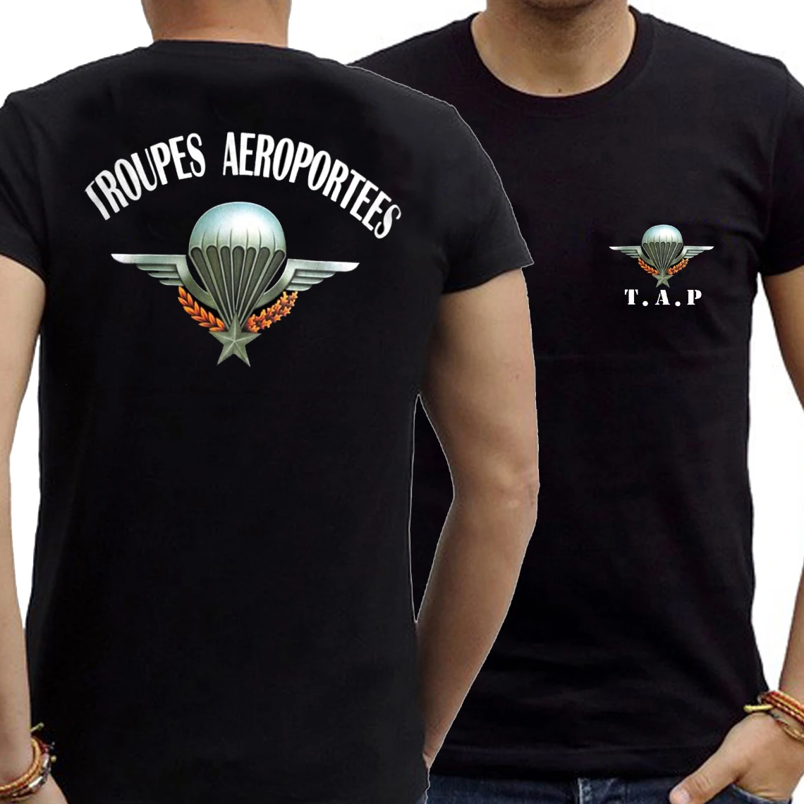 French Foreign Legion TAP Paratroops Airborne Badge T-Shirt Short Sleeve Casual 100% Cotton O-Neck Summer Men T-shirt Streetwear