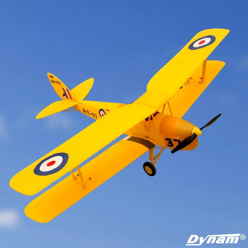 Dynam Tiger Moth 1.3m Wingspan Biplane Electric Remote Control Fixed Wing Like A Real Aircraft Outdoor Rc Remote Control Model