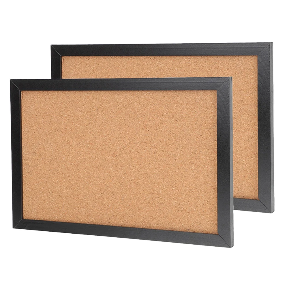 

2 Pcs Message Board Cork Classroom Home Decor Photo Framed Wood Display for Office with