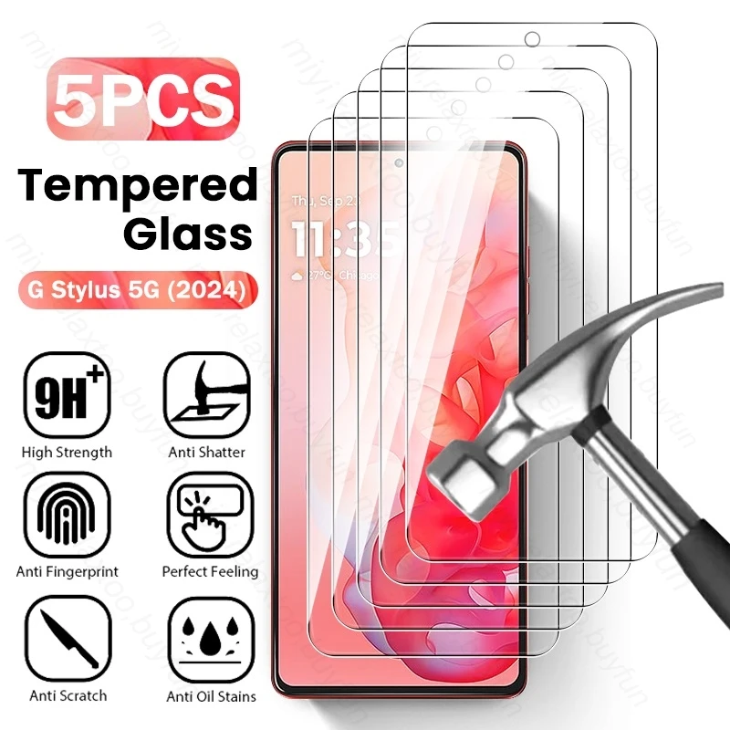 5PCS 100% Original HD Tempered Glass For Motorola Moto G Stylus 5G (2024) Gstylus 5G 2024 6.7