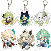 Game Impact Keychain Lynette Kaveh Kaedehara Kazuha Tartaglia Hutao Xiao Figure Keychain Accessories Pendant Anime Cartoon Badge
