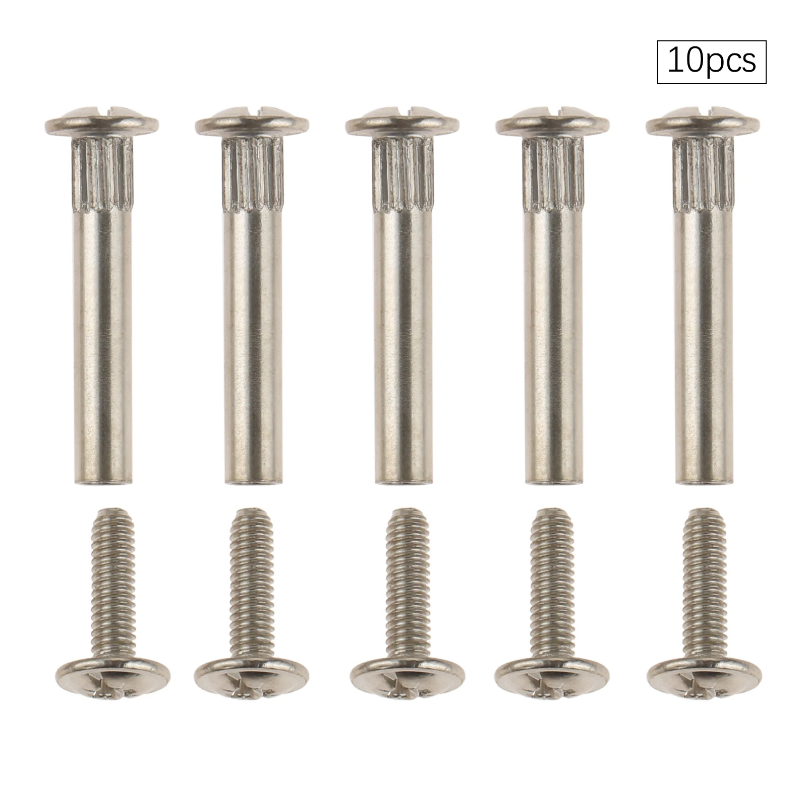 10 Set M5 Screw with Nut Kit Splint Nut Male-Female Snap Rivets Butt Set Kitchen Furniture Cabinet Childrens Bed Connectors Bolt