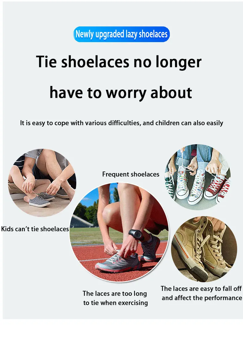 1 Paar neue Schnürsenkel ohne Binden, flache, elastische Schnürsenkel, schnelle und sichere Schnürung, für Kinder und Erwachsene, geeignet für Freizeitschuhe und Sneaker, Schuhzubehör für den Außenbereich. – Detail 2