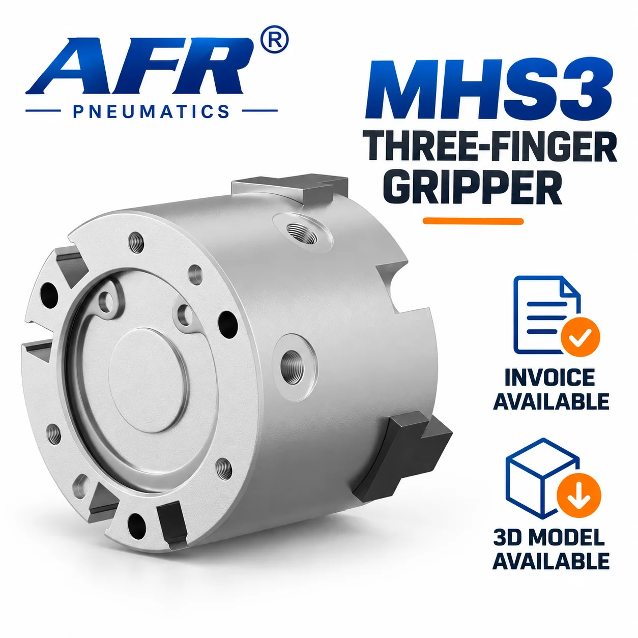 MHS3-63D MHS3-80D MHS3-100D MHS3-125D Pneumatic Parallel Jaw Gripper Air Finger Cylinder Robot End Effector Clamp