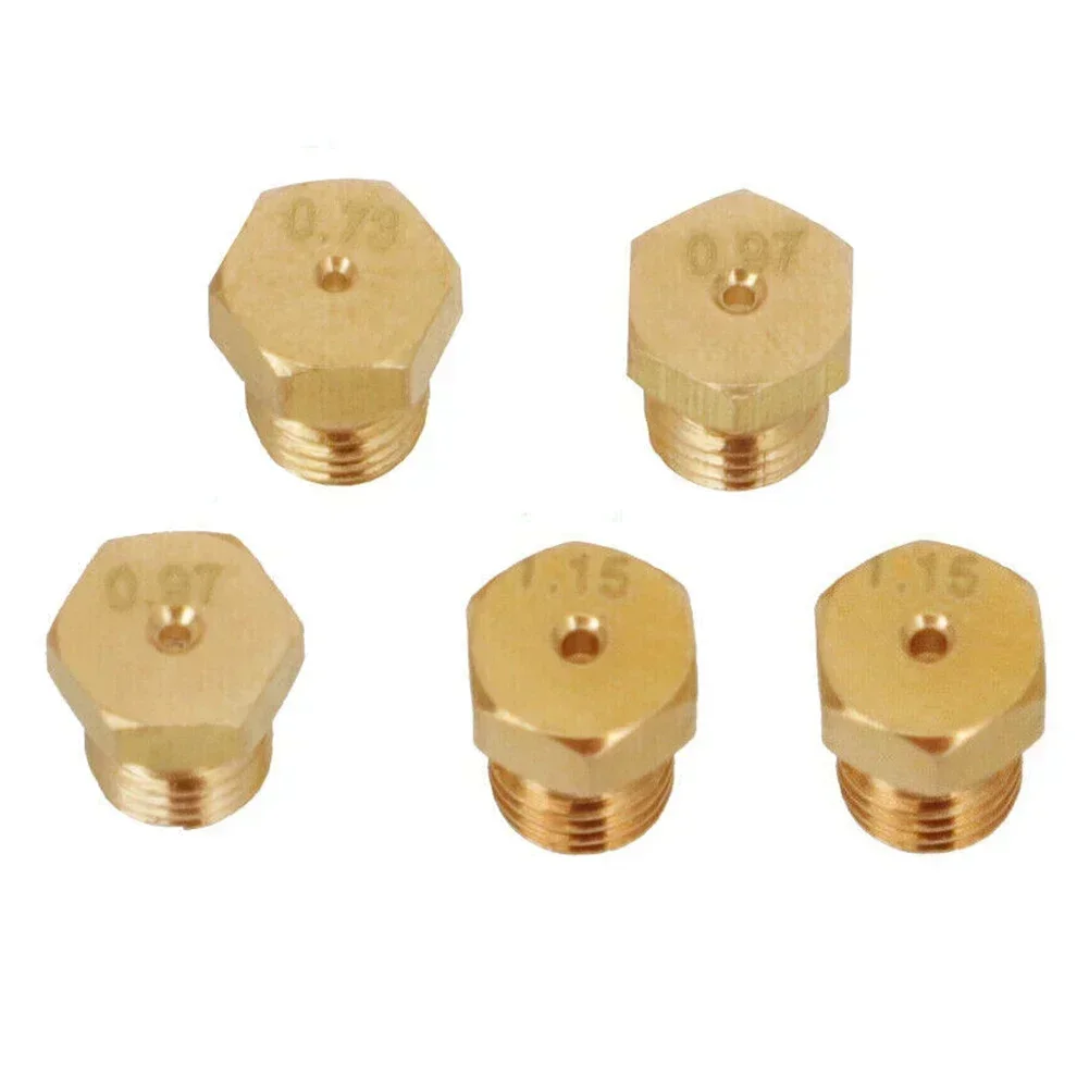 5pcs/set Burner Gas Natural Gas Hob LPG Conversion Kit Jets Nozzles Injectors Features Standard M6 X 0.75 Thread