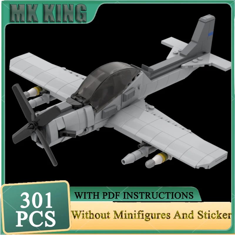 

Military Series Moc Building Blocks A-29 Super Tucano Model Technology Aircraft Bricks DIY Assembly Fighter Construstion Toy