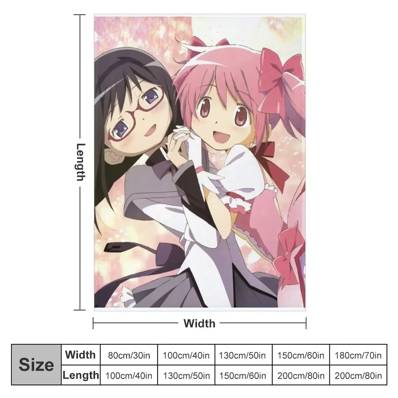 madoka magica madoka and homura Throw Blanket Thins Sofa Throw Decorative Throw Sofa Quilt Blankets