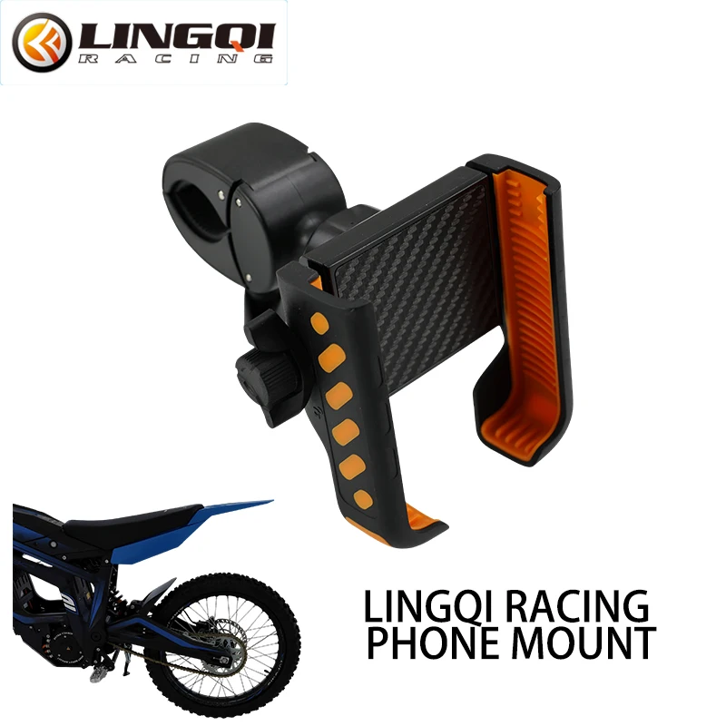 LINGQI RACING Motorcycle Adjustable Lock Bike Phone Mount Holder One Hand Operation For Universal Electric Scooter Bike Bicycle