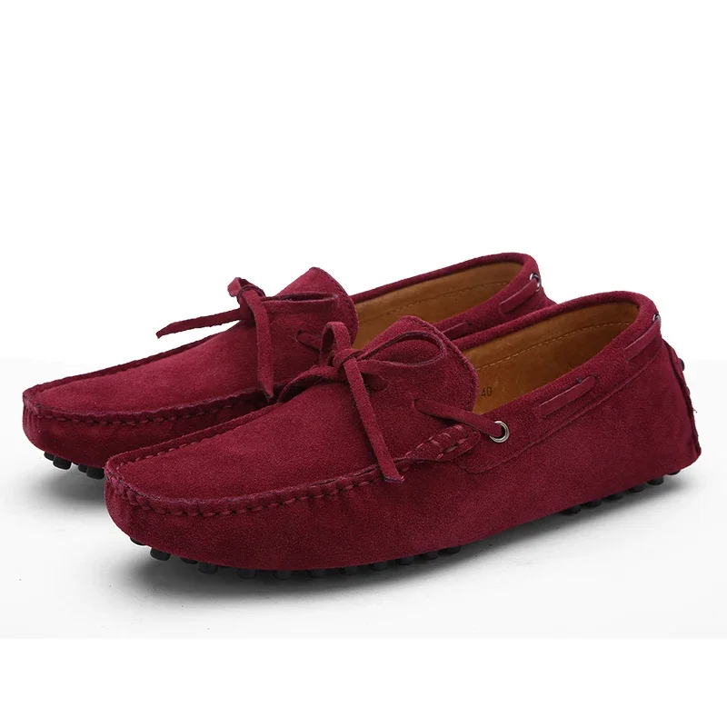 Suede Shoes Men Size 38-49 Luxury Men Loafers Soft Moccasins Man High Quality Shoes Casual Genuine Leather Driving Flats Penny