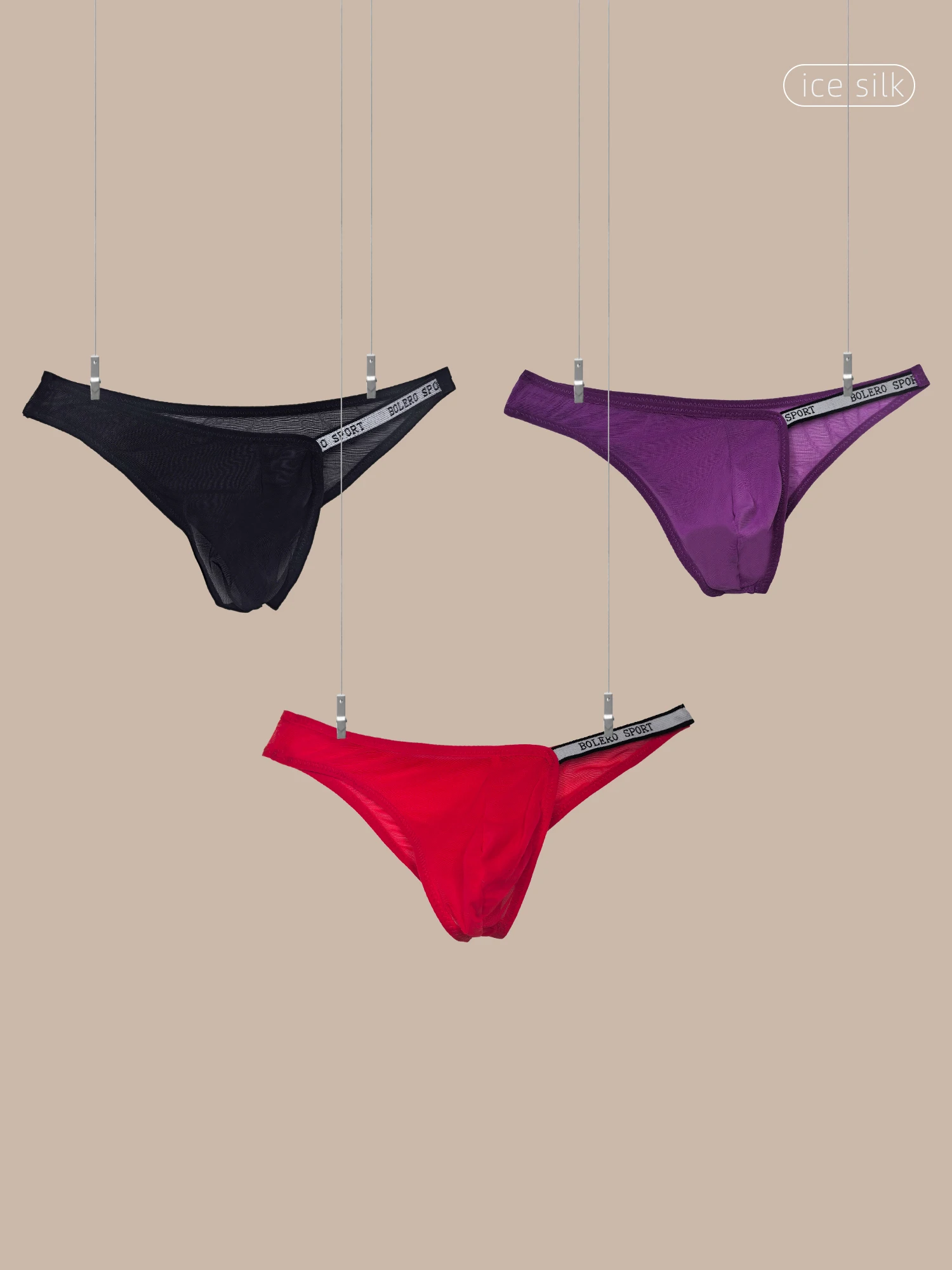 

Men's Sexy Low Waist Mesh Underwear Seamless Breathable Quick Dry Thin Comfortable Bare Feel Briefs