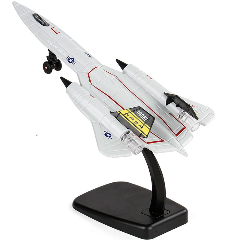 Alloy SR-71 Blackbird Strategic Bomber Fighter Reconnaissance Aircraft Airplane Metal Battle Plane Model Sound Light Kids Gifts