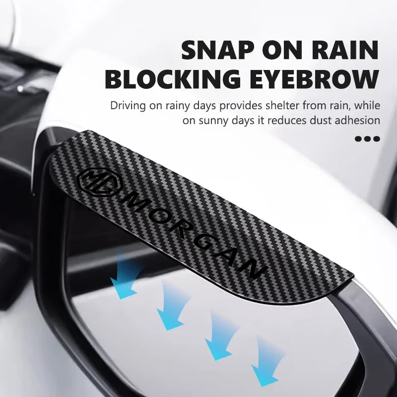 2x Durable PVC ABS Carbon Fiber Look Vehicle Side Mirror Rain Eyebrow Weather Guard Suitable for MG ZS ZX HS EHS PHEV GT MG6