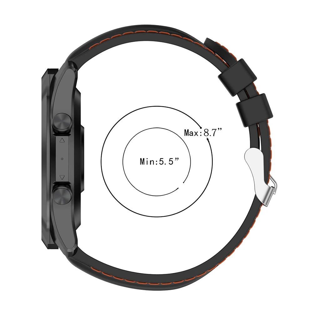 حزام الساعة أجزاء الديكور الخارجي 22 مللي متر سوار سيليكون لـ Ticwatch Pro 3/Ticwatch Pro 3 LTE سوار ساعة رياضي ناعم