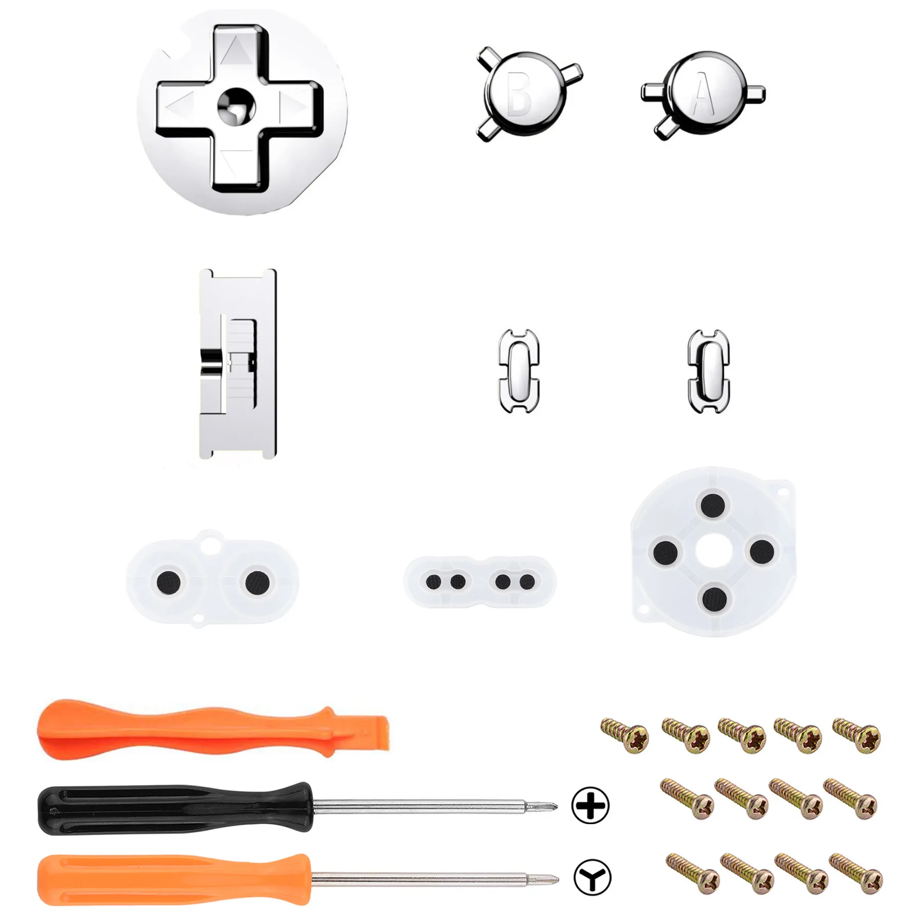 

eXtremeRate Replacement Full Set Buttons for Gameboy Color for GBC - Chrome Silver