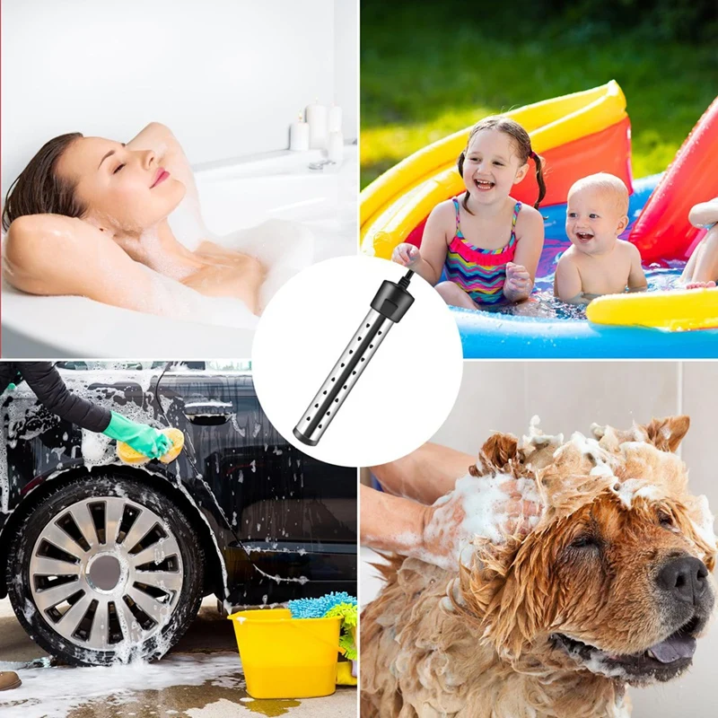 Scaldabagno ad immersione, riscaldatore per piscina da 1500W con controllo dell'interruttore, riscaldatore per vasca da bagno con controllo intelligente della temperatura spina americana