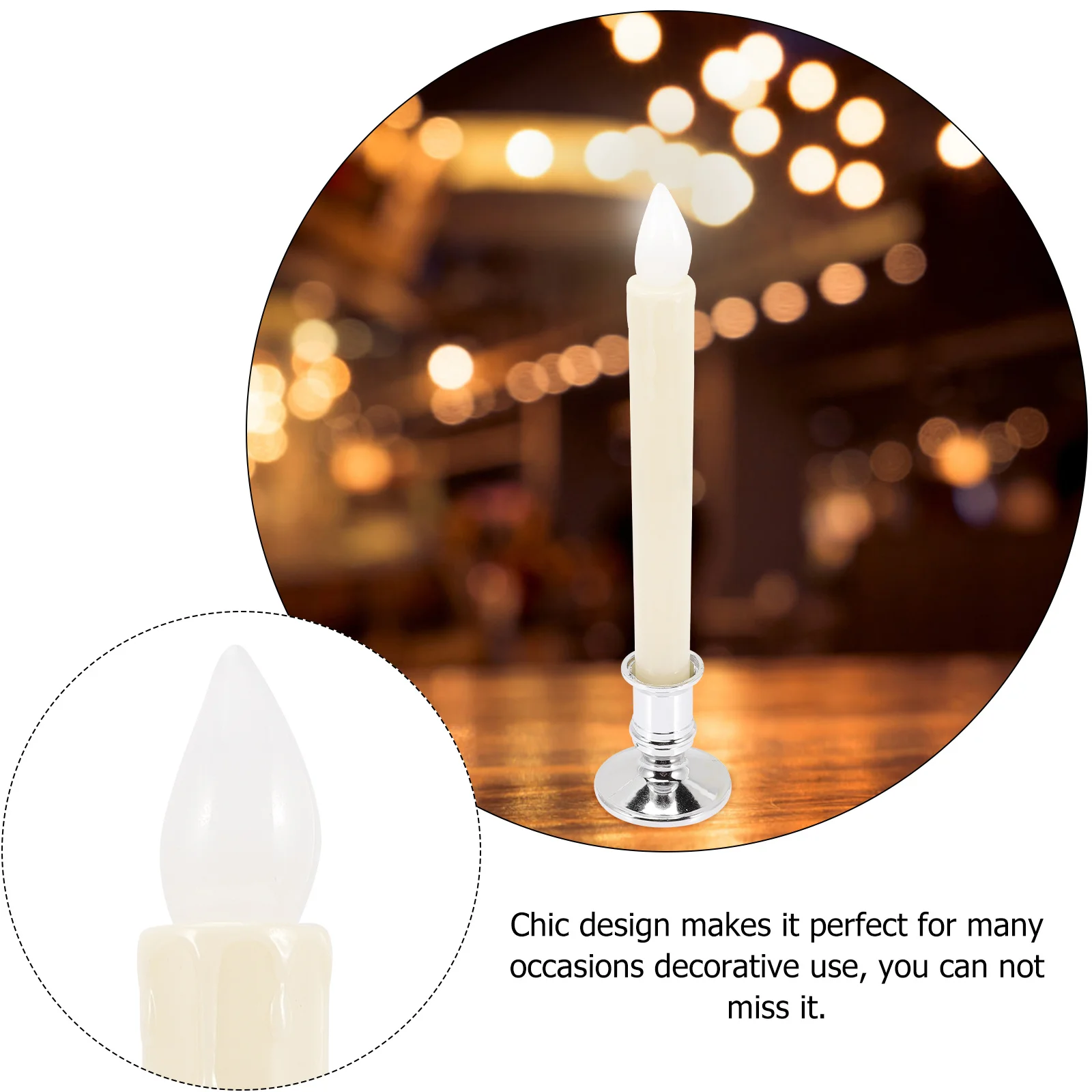 6 قطع من الشموع عديمة اللهب LED ضوء مستدق ABS متين ومحمول لتزيين معبد الزفاف وأعياد الميلاد والشموع عديمة اللهب #6