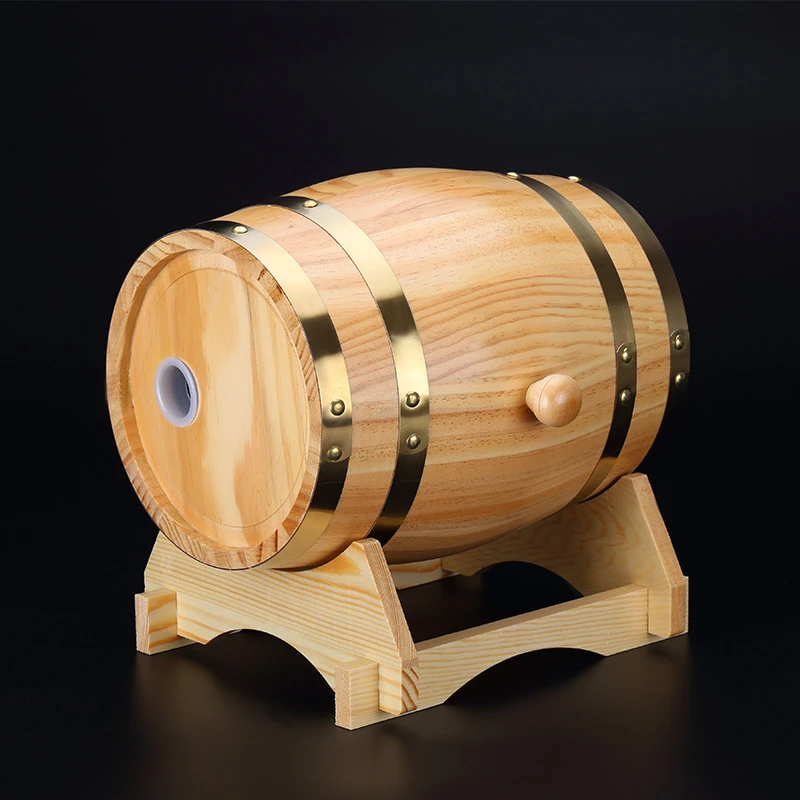 

3L Beer Brewing Keg Vintage Wood Oak Timber Wine Barrel For Whiskey Rum Port Decorative Barrel Restaurant Display Cocktail Set