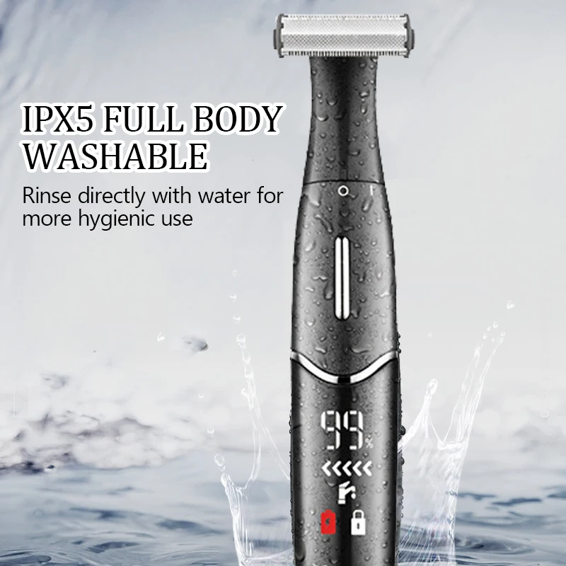 ماكينة حلاقة الشعر الكهربائية الخاصة للجنسين من Kemei KM-1903 مع شاشة LCD - جهاز إزالة شعر الجسم بالكامل في واحد