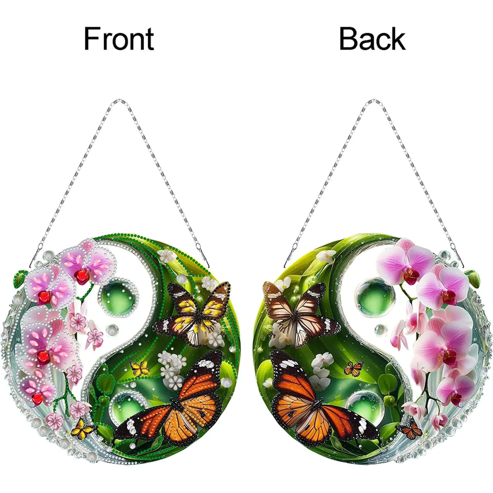 

Набор для алмазной вышивки 2D «Бабочка и Цветок Инь-Ян»: плоская алмазная живопись, подвеска-украшение