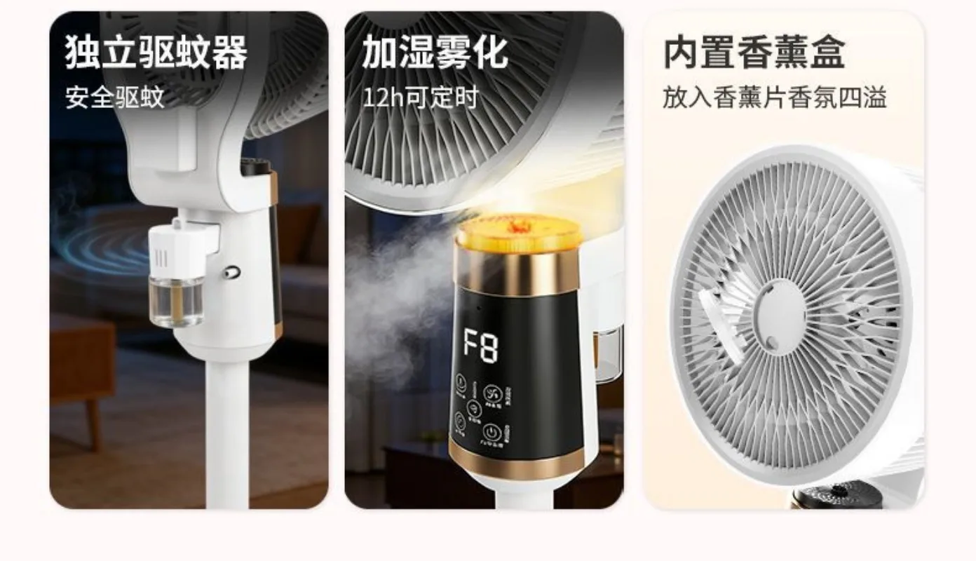 Home Air Circulator Fan with Voice Control, Night Light, Timing, Mosquito Repellent, Quiet Operation 5