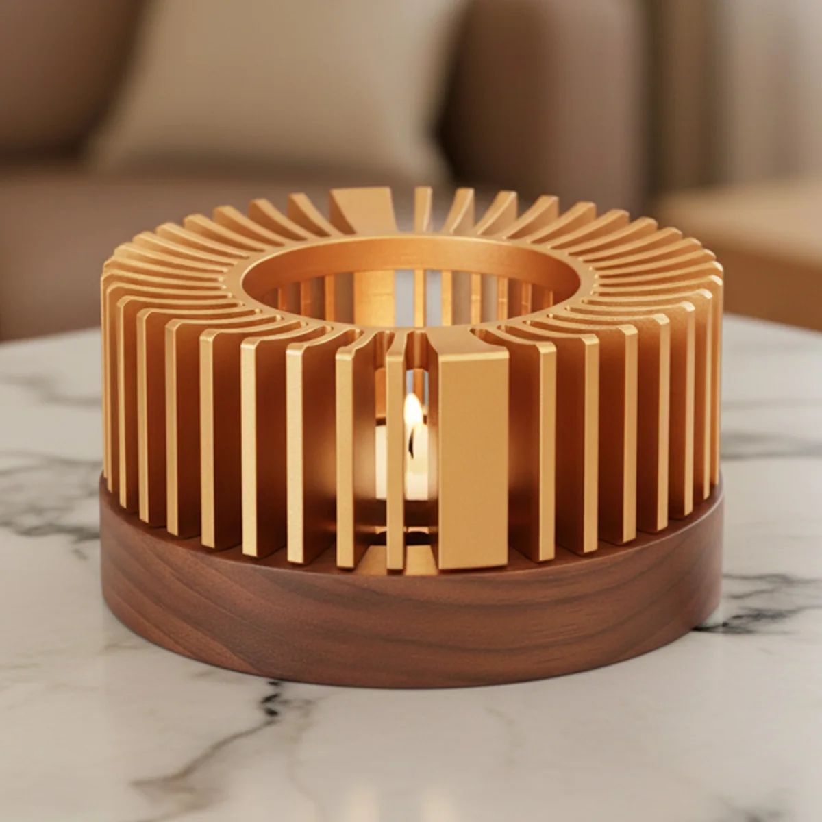 Teapot Warmer, Aluminum Alloy & Wood Tea Warmer, for Heating Tea, Coffee, Milk, Food Indoors and Outdoors
