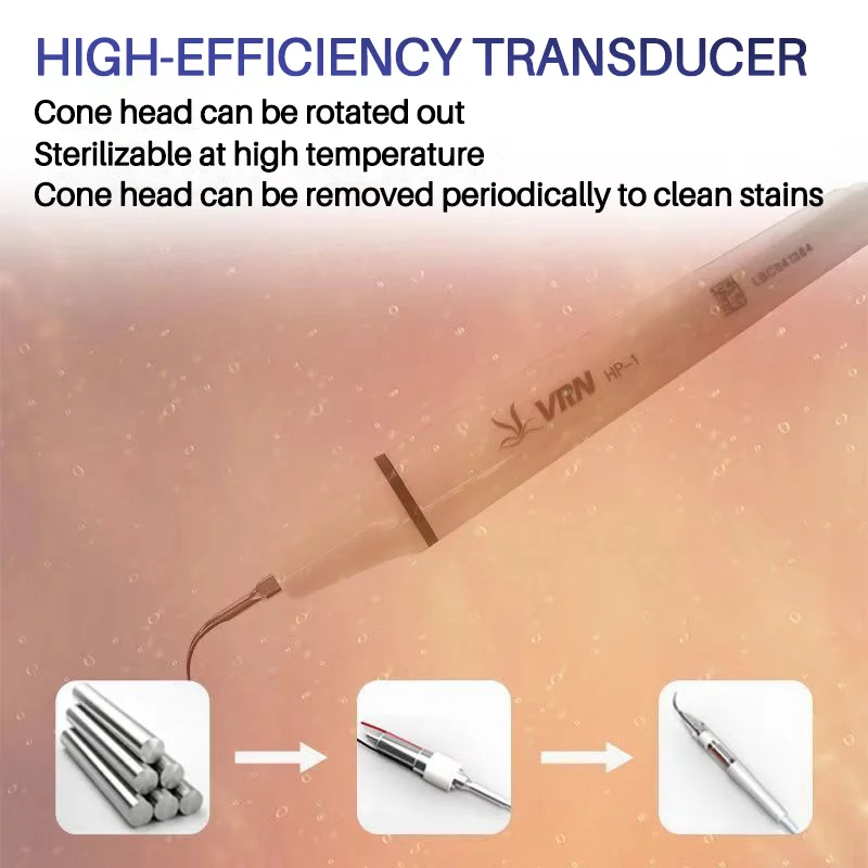 VRN-K08B ultrasonic scaler is used to remove dental stains on the surface of oral teeth and tartar plaque in periodontal pockets