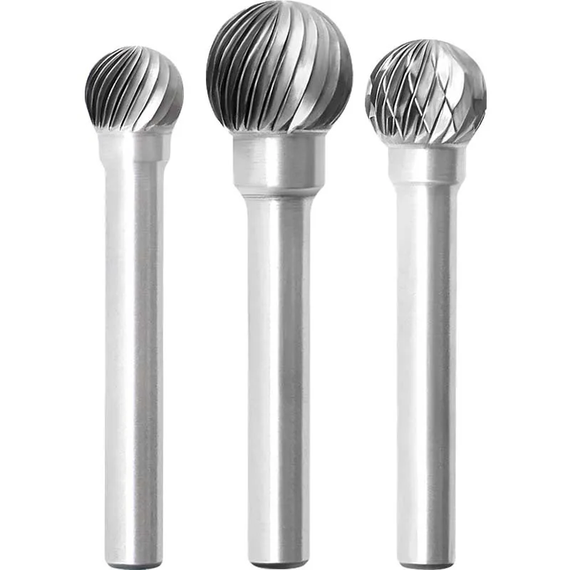 Spherical Carbide Grinding Head Tungsten Steel Milling Cutter File Single Tooth Cross Double Grain, Ball Head DX D1210M06