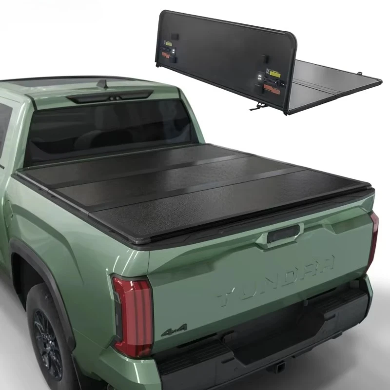 

Pickup Aluminium Hard Tonneau Cover Truck Tri Folding Bed Cover for 2018 2019 2022 2023 Tundra Crew Cab