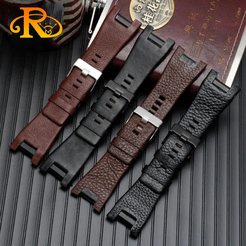 Genuine Leather Watch Strap For Diesel DZ1216 DZ1273 DZ4246 DZ4247 DZ4287 Bracelet Mens Watchband Wristwatches Notch Band 32mm