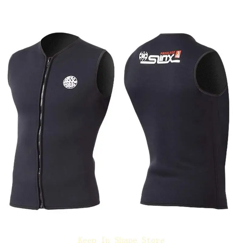 U1JC 3mm Neoprene Wetsuit Top Vest Thermal Warm Sleeveless Vest for Diving Surfing Swimming Sailing Water Sport WetsuitJacket