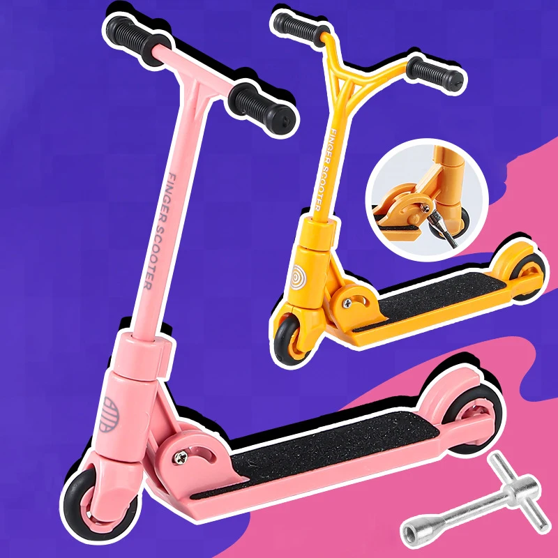 Kinder Speelgoed Opvouwbare Vinger Scooter Twee Wiel Simulatie Mini Scooter Vinger Speelgoed Plastic Vinger Skateboards Vinger Training