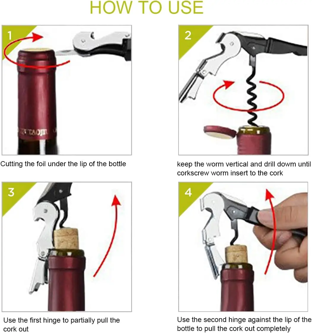 

Opener with Foil Cutter,Manual Wine Bottle Opener for Servers, Bartenders and Waiter410 Waiter Corkscrew Professional Wine