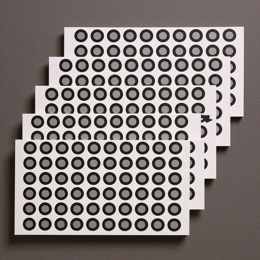 

Reflective 3D Scanner Marking Points 5 Sheets Reference Film for Accurate Positioning Scanning and Surface Measurement