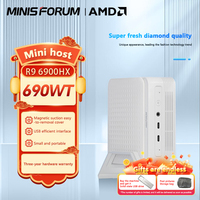 2025 MINISFORUM UM690 WT AMD Ryzen 9 6900HX Windows 11 DDR5 32GB 512GB SSD M.2 2280 PCIe 4.0 USB4 Type-C Mini PC Gaming Computer