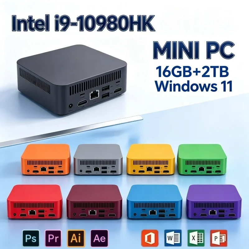 Lightweight Portable Mini PC 2026 Intel I9 10980HK 16GB RAM 2TB SSD Win11 4K WiFi6 Micro Desktop For Home Daily Usage