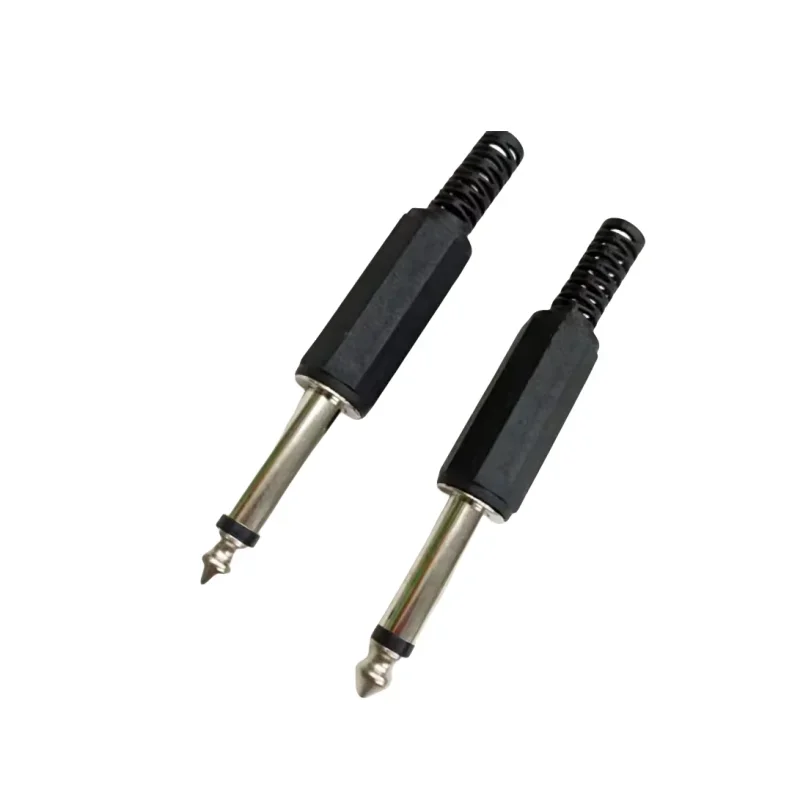10pcs/lot 6.35mm Microphone Console Audio Plug Male Trs 1/4 Inches Mono Jack Audio Plug Connector Jack Adapter